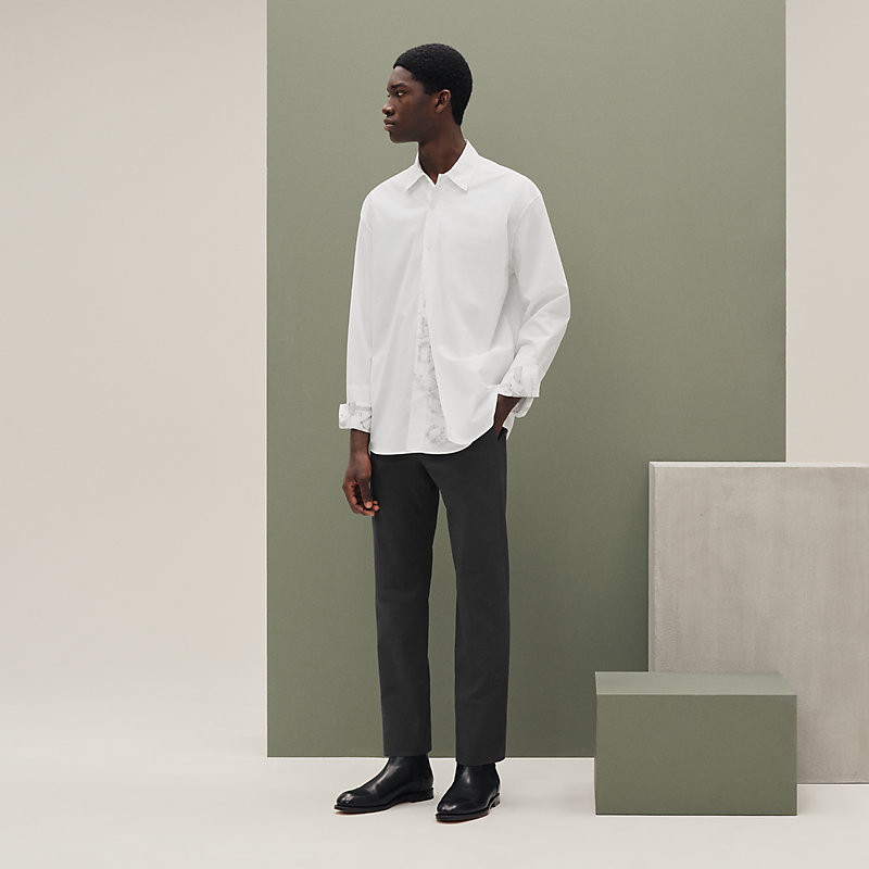 シャツ ボクシーフィット ダブルフロント - グリーン - 45 | Hermès