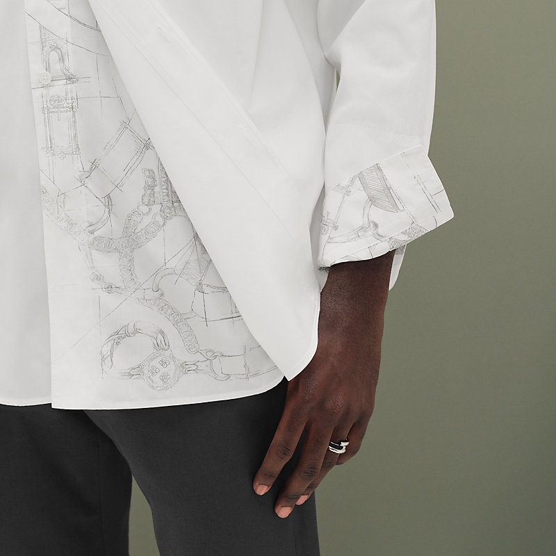 シャツ ボクシーフィット ダブルフロント - グリーン - 45 | Hermès