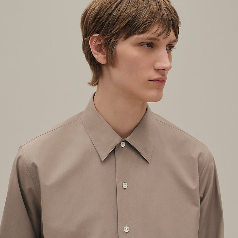 シャツ レザーディテール - ブラック - 45 | Hermès - エルメス-公式サイト