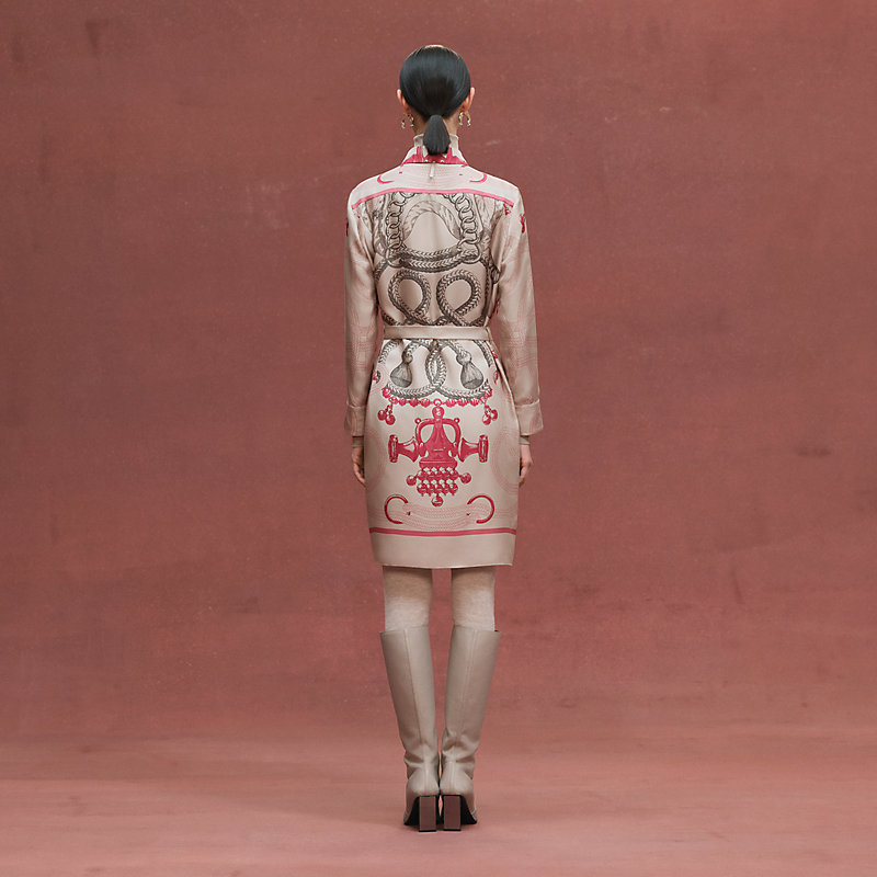 シャツドレス 《パルフロワ・リミックス》プリント - ベージュ