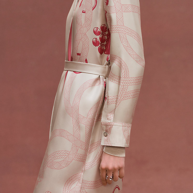 シャツドレス 《パルフロワ・リミックス》プリント - ベージュ