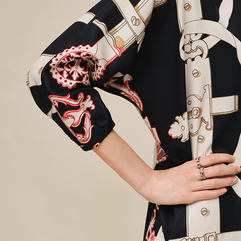 シャツドレス 《フェロヌリー・リミックス》プリント | Hermès