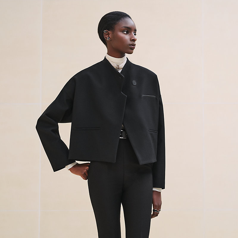 【かっこいい★】Hermes ツートンジャケット 25新作 HERMES レディース レザージャケット ディアスキン
