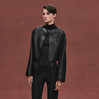 ショートジャケット 刺繍入り - ブラック | Hermès - エルメス-公式サイト