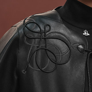 ショートジャケット 刺繍入り - ブラック | Hermès - エルメス-公式サイト