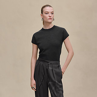 エルメス HERMES Hロゴ半袖 ニットワンピース ピンク 36(約S