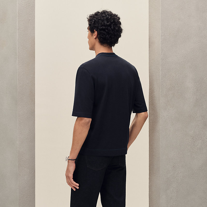 【新品未使用】エルメス23春夏新作　ショートスリーブニット　38 ネイビー HERMES - 【新品未使用】エルメス23春夏新作 ショートスリーブニット