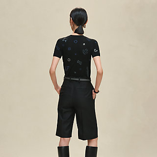 ショートスリーブニット 《キャンディ・リブリス》モチーフ - ブラック