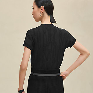 HERMÈS ノースリーブニット 紫と黒 ロングスリーブニット--