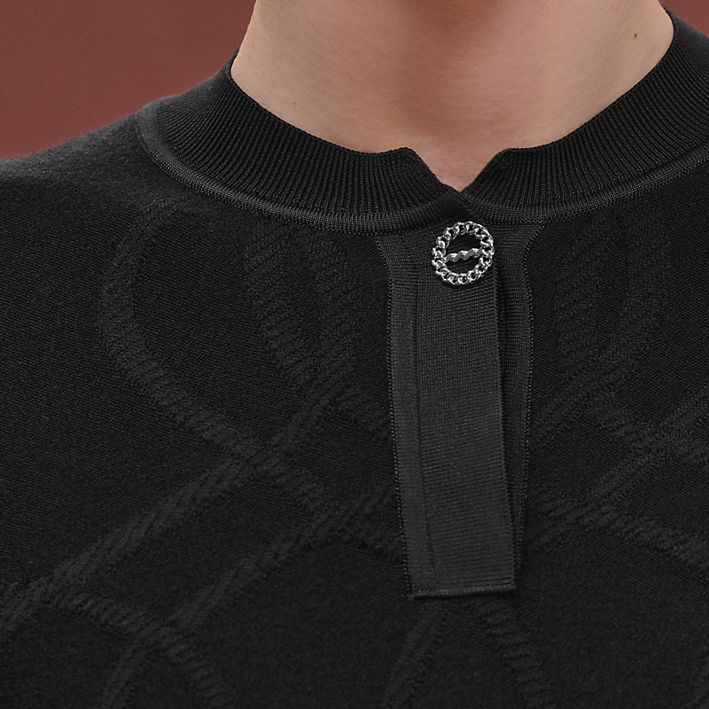 HERMES エルメス　ショートスリーブニット ショートスリーブニット 《パルフロワ・リミックス》モチーフ