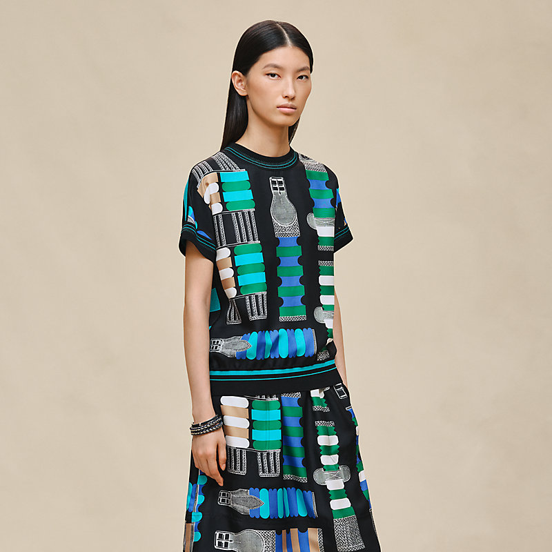 ショートスリーブニット 《ブリッド・ア・ブロック》モチーフ | Hermès