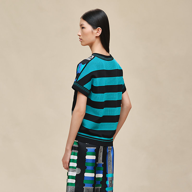 ショートスリーブニット 《ブリッド・ア・ブロック》モチーフ | Hermès