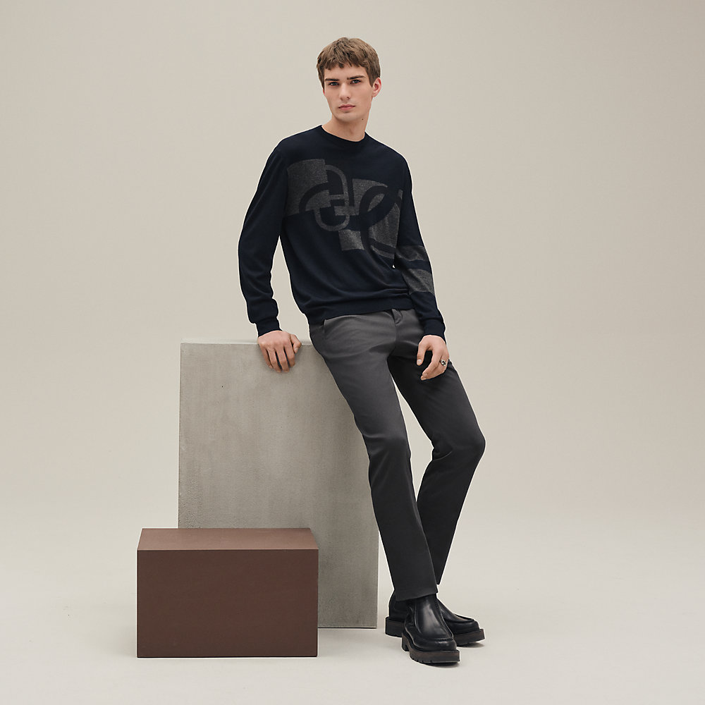 【新品未使用】HERMES ショートスリーブニット 《マイヨン・アン・カルク》 ショートスリーブニット-《