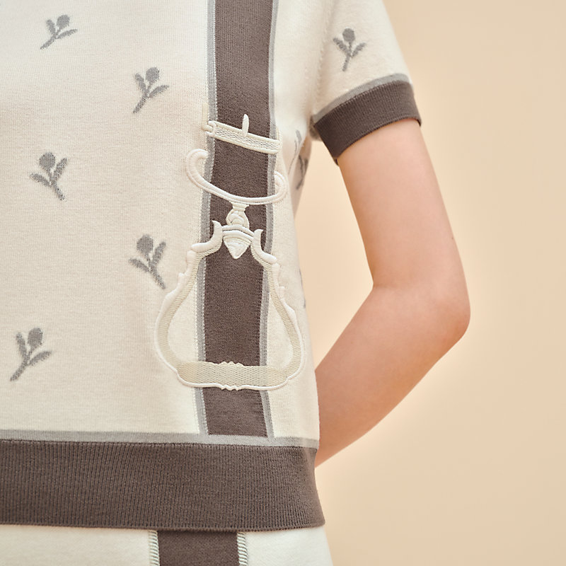 ショートスリーブニット 《鐙》 刺繍入り | Hermès - エルメス-公式サイト