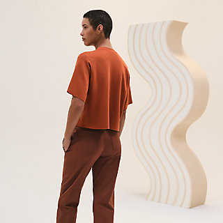 HERMÈS ツイルレーヌ ロングスリーブニット 40 ネイビー ツイルレーヌ・ロングスリーブニット 《ブリッド・ドゥ・ガラ