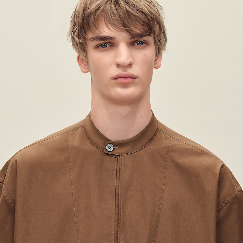 エルメス スキッパー ショートスリーブ グレー ショートスリーブヴァルーズシャツ ボクシーフィット | Hermès