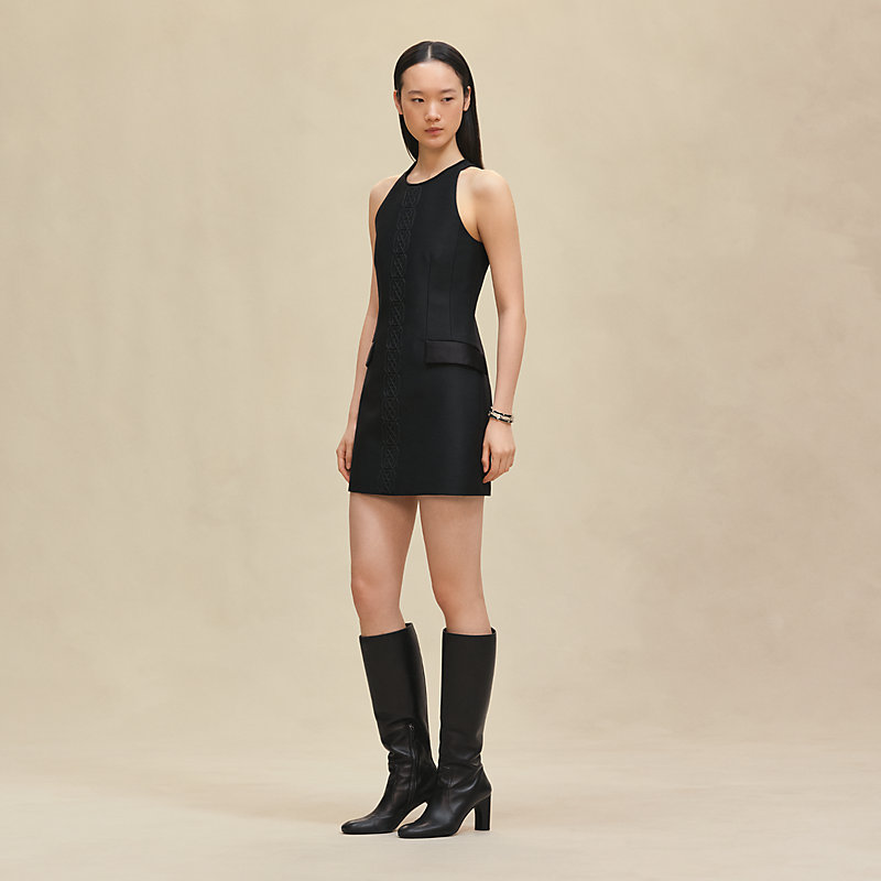 ショートドレス 刺繍入り - ブラック | Hermès - エルメス-公式サイト