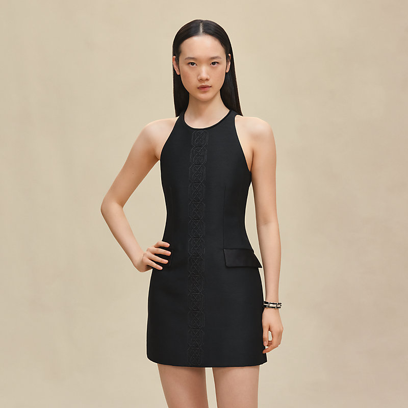 ショートドレス 刺繍入り - ブラック | Hermès - エルメス-公式サイト