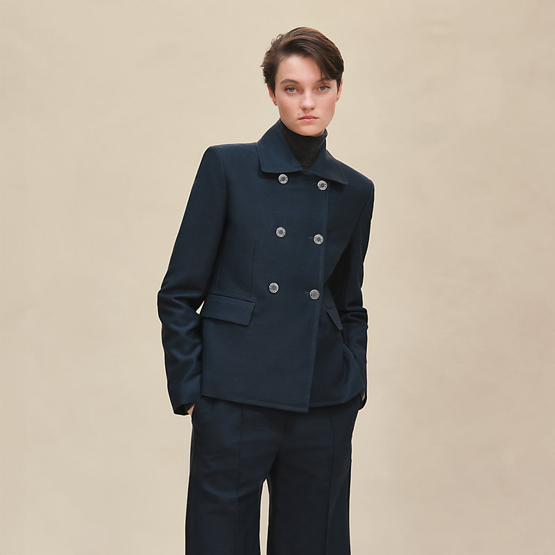 ショートピーコート - ブルー | Hermès - エルメス-公式サイト