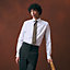 シルクタイ 7&nbsp;cm 《プラス・タータン》, イメージ: 着用例, worn, ビュー2の3