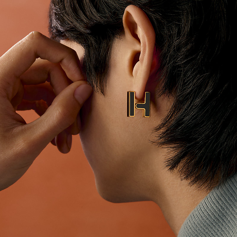 シングルピアス 《H》 - ブラック | Hermès - エルメス-公式サイト