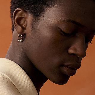 シングルピアス 《シェーヌ・マイヨン》 - ブラック | Hermès