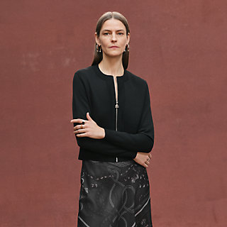 ジップアップ・クロップドライトカーディガン 《パルフロワ