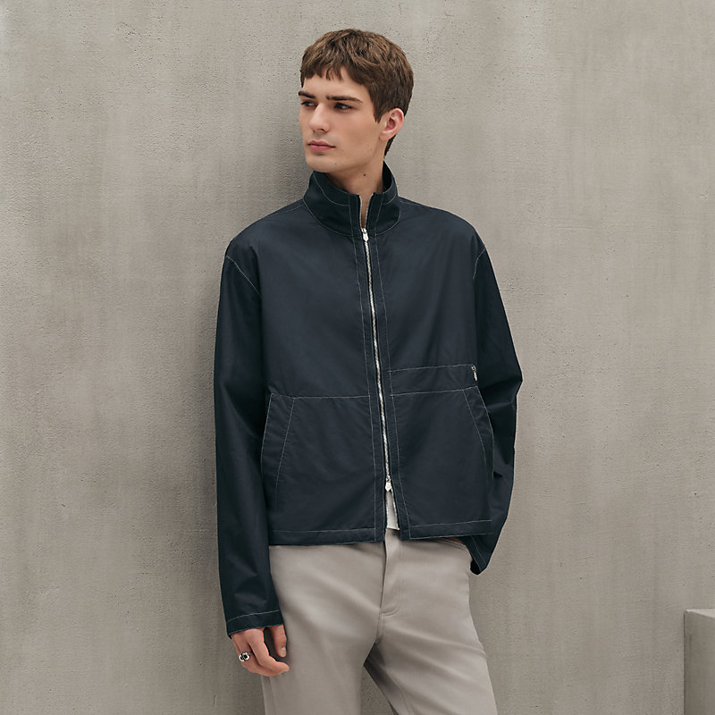 ジップアップ・シャツブルゾン - グレー - 45 | Hermès - エルメス