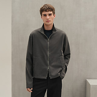 ジップアップ・シャツブルゾン - グリーン - 45 | Hermès - エルメス