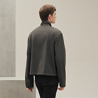 美品HERMÈS シルバーグレージップアップブルゾン 40 美品HERMÈS シルバーグレージップアップブルゾン 40 ジップアップ