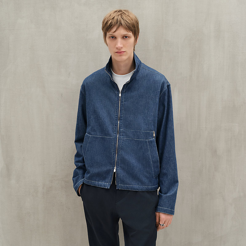 ジップアップ・シャツブルゾン - ブラック - 38 | Hermès - エルメス