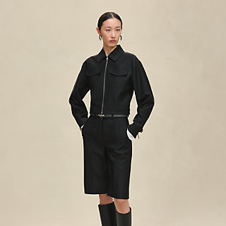 カジュアル♪【HERMES】ツウィレーヌ ジッパー付きブルゾン エルメス 22SS コットン ブルゾン 34 レディース アイボリー 26