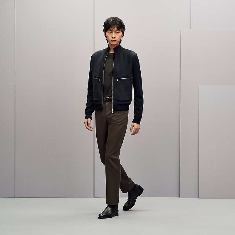 ジップアップ・ブルゾン フロントレザー | Hermès - エルメス-公式サイト