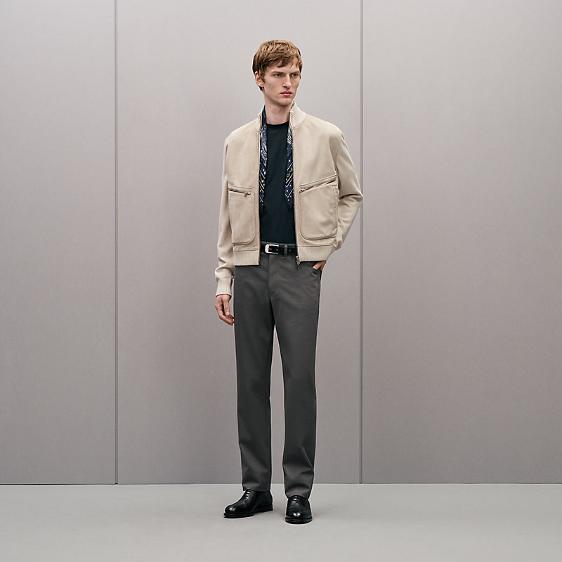 ジップアップ・ブルゾン フロントレザー | Hermès - エルメス-公式サイト