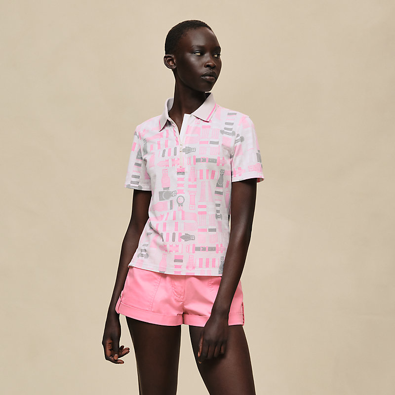 ジップアップ・マイクロポロシャツ 《ブリッド・ア・ブロック