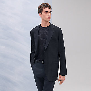 【希少】 HERMES 1つボタン ジャケット シルク ストライプ サイズ 38 渋谷並木橋店】2024年秋冬 HERMES エルメス ノーカラー