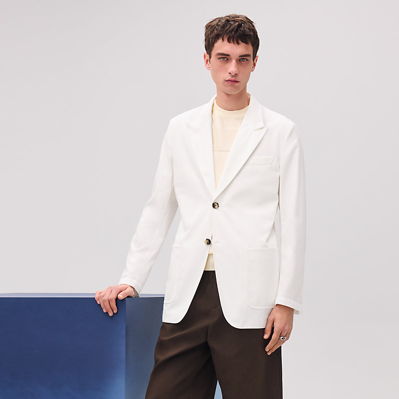 ら*く様 エルメス HERMES ベージュ ジャケット 48 HERMES 極美品▽HERMES エルメス 24SS コットン100% ZIP