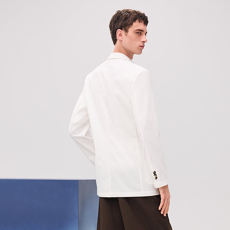 美品　HERMES エルメス　コットン　ベージュ　ジャケット　ボタン　ナチュラル エルメス ベルト付 ショートコート コットン ベージュ