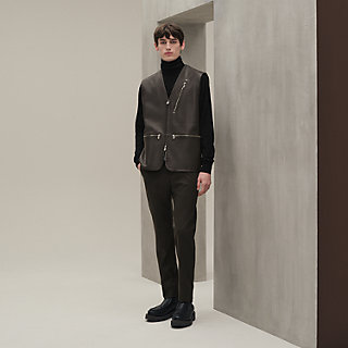 エルメス　スタンドカラーレザージレ エルメス スタンドカラーレザージレ スタンドカラー HERMES(エルメス