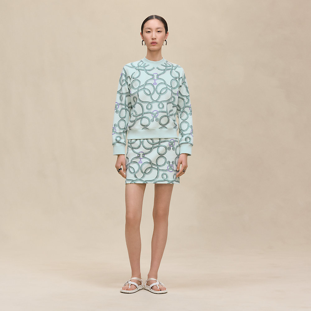 HERMÈS スウェット@大幅値下げ中 スウェット 《パルフロワ・リミックス》プリント - ブルー