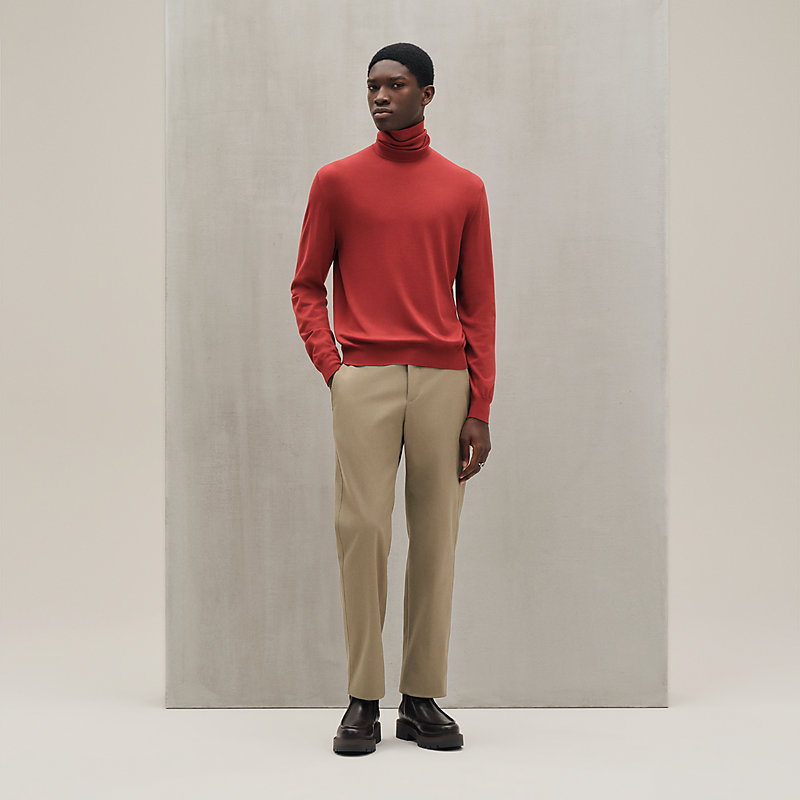 HERMES ニット メンズM クリーニング済 タートルネックニット 《H