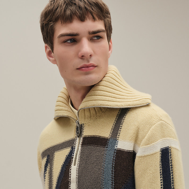 タートルネックニット 《ジオメトリ・ヴァリアブル》 - グレー - ME