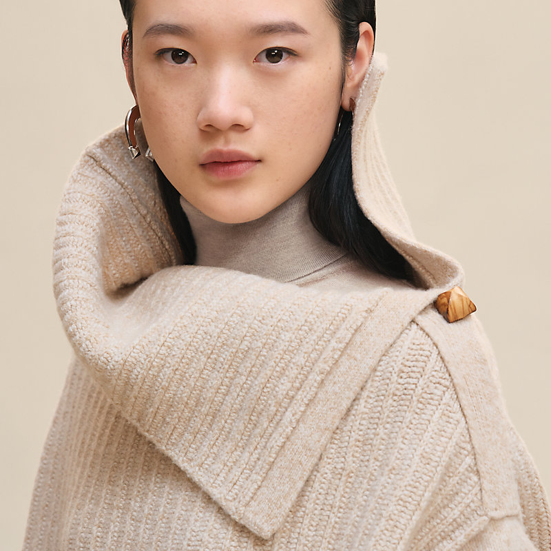 未使用☆HERMES☆2024☆肉厚カシミヤ100☆チュニック☆ロングニット