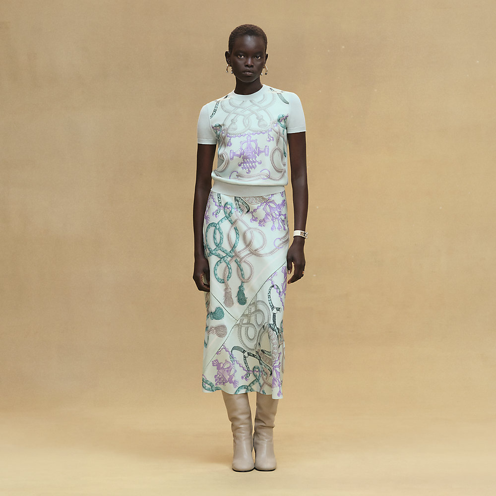 HERMES ツイルレーヌ ツイルレーヌ・ショートスリーブニット 《パルフロワ・リミックス