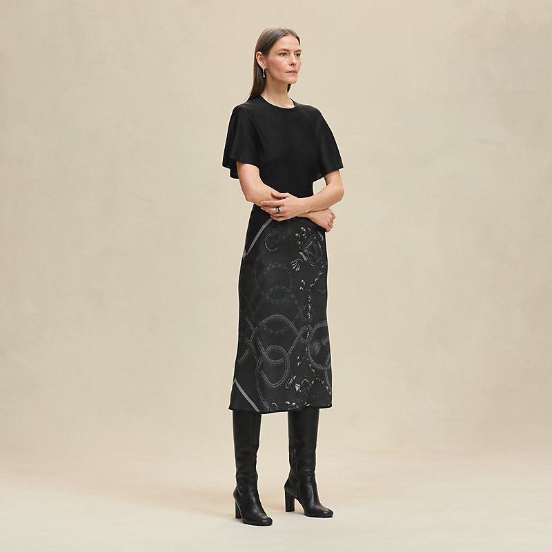 ツイルレーヌ・ショートスリーブロングドレス 《パルフロワ