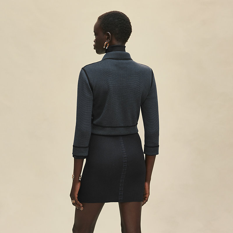 エルメス　ツイルレーヌ・キャンディ　リブリス 25AW新作　38サイズ　新品本物 ツイルレーヌ・ロングスリーブカーディガン 《キャンディ・リブリス