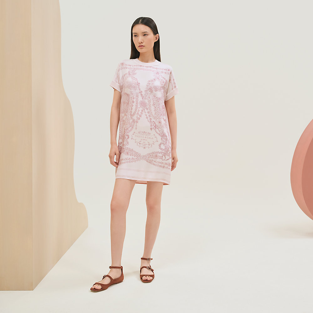 プリント柄が美しい☆【HERMES】チュニックドレス ツイルレーヌ・チュニックドレス 《ブリッド・ドゥ・ガラ・アン