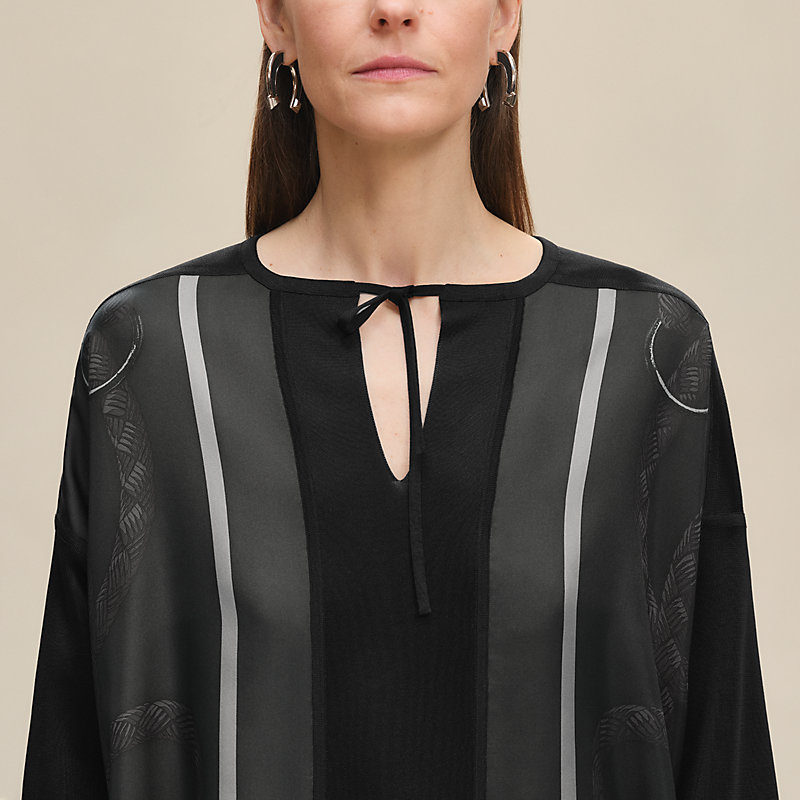 ツイルレーヌ・ブラウス 《パルフロワ・リミックス》プリント - グレー