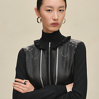 ‼️お値下げ‼️25年秋冬　エルメス ライトカーディガン ハーフスリーブ パルフロワ ツイルレーヌ・ロングスリーブ