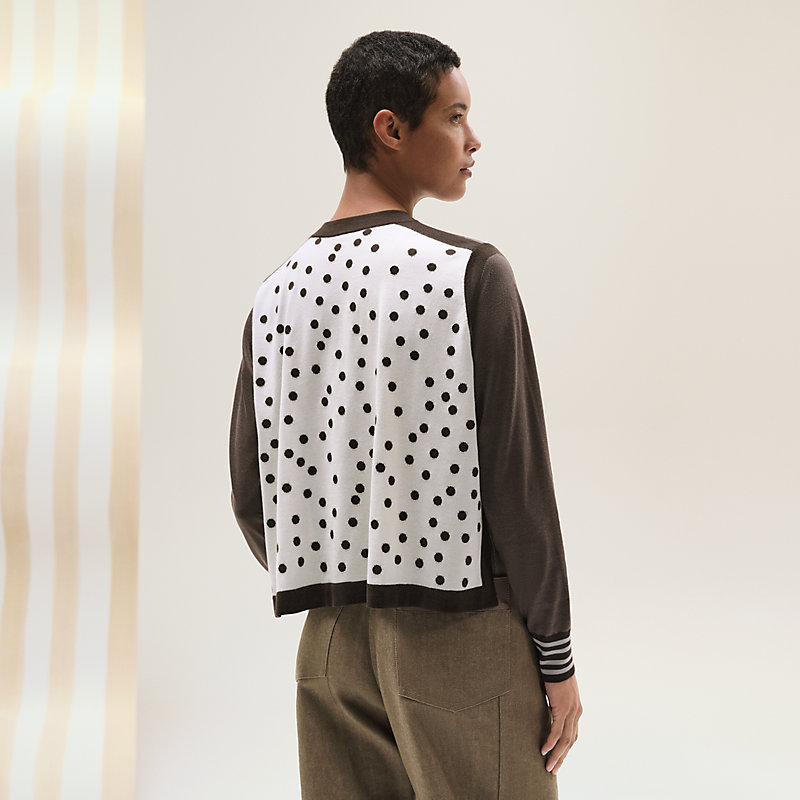HERMÈS ツイルレーヌ ロングスリーブニット 40 ネイビー ツイルレーヌ・ロングスリーブニット 《ガルド・ローブ・ポップ